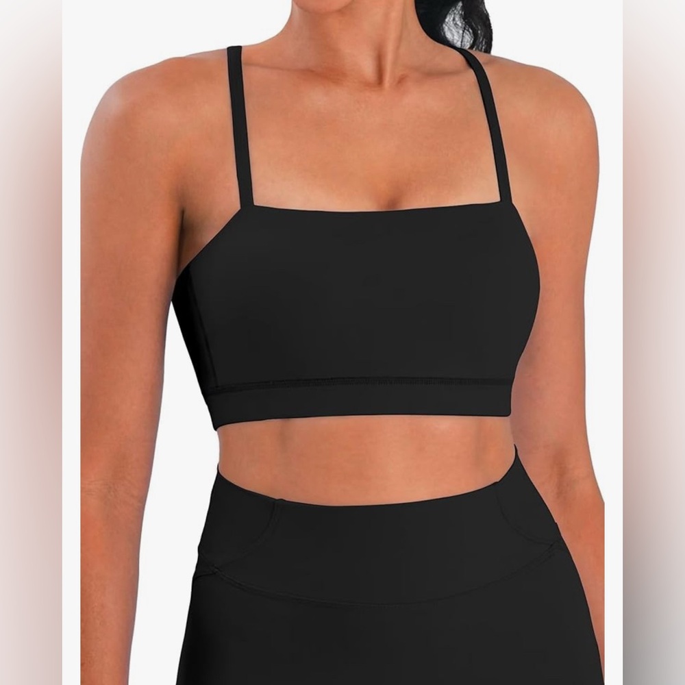 NWT Padded Low-impact Lycra Sports Bra, Black, Size XL